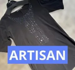 949 美品✴️ARTISAN 半袖トップス ブラック スパンコール