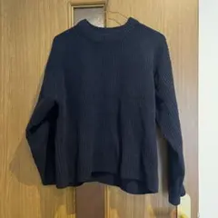 UNIQLO ネイビー リブ編み セーター M