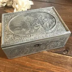 フランスアンティークジュエリーケース ジュエリーボックス 銀メッキ
