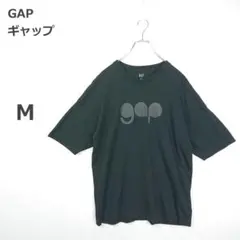 【ギャップ】Tシャツ ロゴプリント カジュアル ゆったり 綿100 ブラック M
