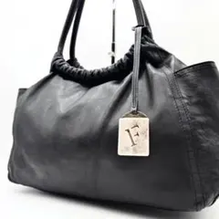 【極美品】 フルラ トートバッグ ショルダー ロゴプレート オールレザー 大容量