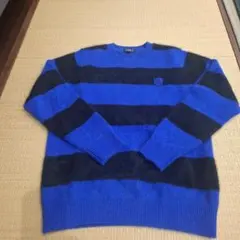 old CELINE ニット セーター トリオンフ ボーダー 刺繍 イタリア製 