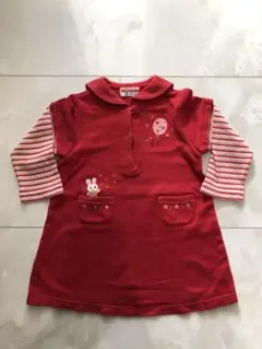 ミキハウスmiki HOUSEワンピース90cm赤 女の子