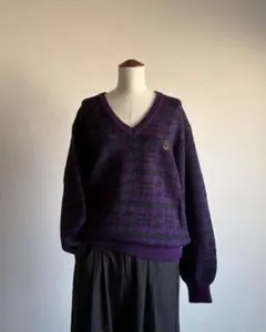 90s "Purple Houndstooth pattern" Knitのサムネイル