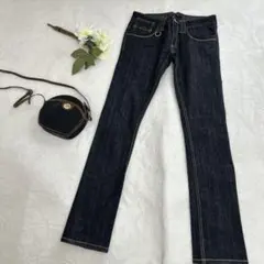 【JUNMEN/JLINE】ブラック スキニーデニム Sサイズ a2977