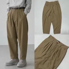 90s Tommy 3タック リネン テーパード ワイド スラックス キャメルのサムネイル