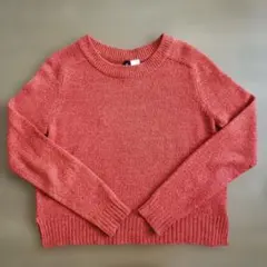 H&M 赤×オレンジ ニットセーター 長袖 クルーネック Mサイズの方でも