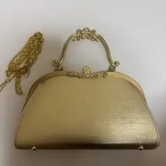 ゴールド パーティーバッグ 取り外し可能ストラップ