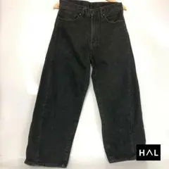 GU ジーユー ブラックデニム ワイドパンツ 29