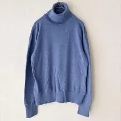 美品 エルエルビーン タートルネック ニット XS 青 ブルー 綿 カシミヤのサムネイル