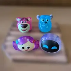 PIXERピクサーキャラクターファッションリングロイヤルクリア4個セット