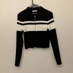 INGNI ストライプ ジップアップカーディガン