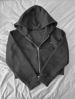 GU ダブルフェイスフルジップパーカー ブラックM