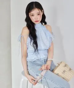 NICE CLAUP バックリボンアメスリブラウス