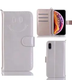 iPhone 11用ケース カバー 手帳型 内側柔らかいスマイル