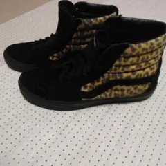Vans ブラック ヒョウ柄 ハイカットスニーカーUS11