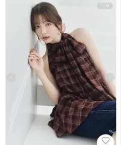 【新品未使用タグ付きlily brownバリエーションアメスリティアードブラウス