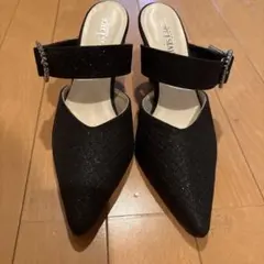 【美品】Elvis Luce ミュールダークグレーラメ ビジューのサムネイル