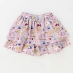 メゾピアノ　2段フリルキュロットスカート　ワンダーランド柄　不思議の国のアリス