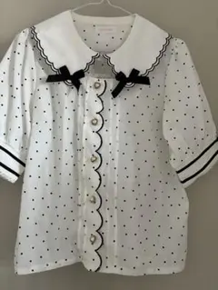 LIZLISA リボンビジューカットトップス 半袖 ピンク - メルカリ