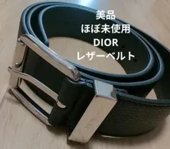 Dior DIOR ディオール レザーベルト 皮 黒 箱 タグなし 美品のサムネイル