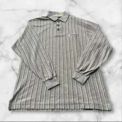 【良品】タイトリスト ゴルフ 長袖ポロシャツ メンズ M ストライプ 吸汗速乾