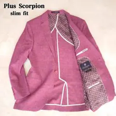 【極美品】プラス スコーピオン ジャケット チェック柄 総柄 バーガンディ 1B