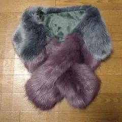 destyle フェイクファー バイカラー マフラー