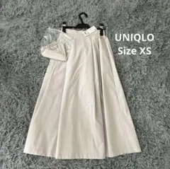【新品タグ】UNIQLO ボリュームタックスカート ライトグレー XS