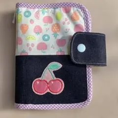 フルーツ柄デニム　シール帳カバーＡ7サイズ