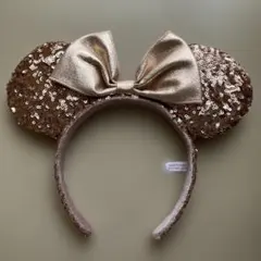 【一回使用】東京ディズニーリゾート ミニーマウス耳カチューシャ ゴールド