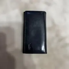 【ポロラルフローレン】　キーケース　メンズ　レザー　ブラック