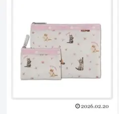 マキア4月号付録　LeSportsac ×マキア　猫×桜柄 キュートポーチセット