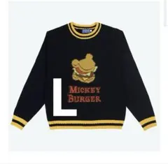ディズニーリゾート　セーター　L ミッキーバーガー　美品　ネイビー　ニット