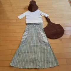 pheeta ブロックプリントロングスカート サイズ1のサムネイル