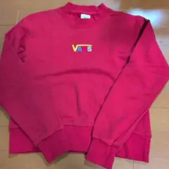 VANS トレーナー レッド ロゴ刺繍