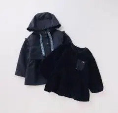 ♡メゾピアノ♡ネイビー♡ボアライナーつき3WAY裾フレアマウンテンパーカー♡