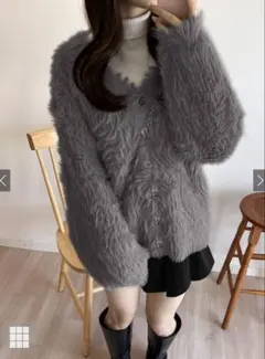 フェザーニットカーディガン