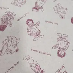 ラガディアン＆アンディ Raggedy Ann&Andy 生地 ［あか］