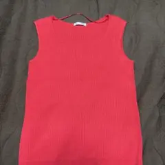 GU リブ編み ノースリーブ M レッド