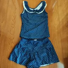 女の子用　セパレート　水着 　ネイビー　スター柄　150