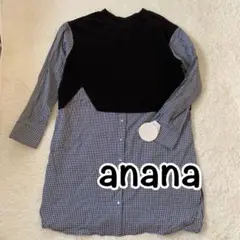 anana アナナ　ベストドッキングシャツワンピース　レイスリット　チェック柄のサムネイル