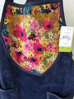 Hotman 花柄エプロン ネイビー