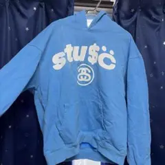 old stussy STUCCI グレー パーカー Lパロディ プルオーバー - メルカリ