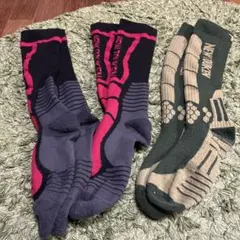 スキーソックス　メンズ24.５〜28㌢ 3足セット