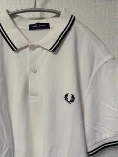 メンズ　【FRED PERRY】ポロシャツ M3600 白×黒 Lサイズ