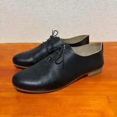 ヒップス 35 22.5cm 黒 ブラック レザー レースアップシューズ