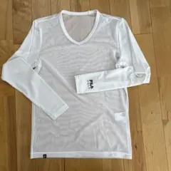 美品FILA ゴルフ 長袖メッシュシャツ ホワイト
