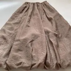 茶系(キャメル)ラミーバルーンスカート ゴムウエスト