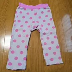 ミキハウス HOT BISCUITS ピンクの水玉模様 ベビーパンツ